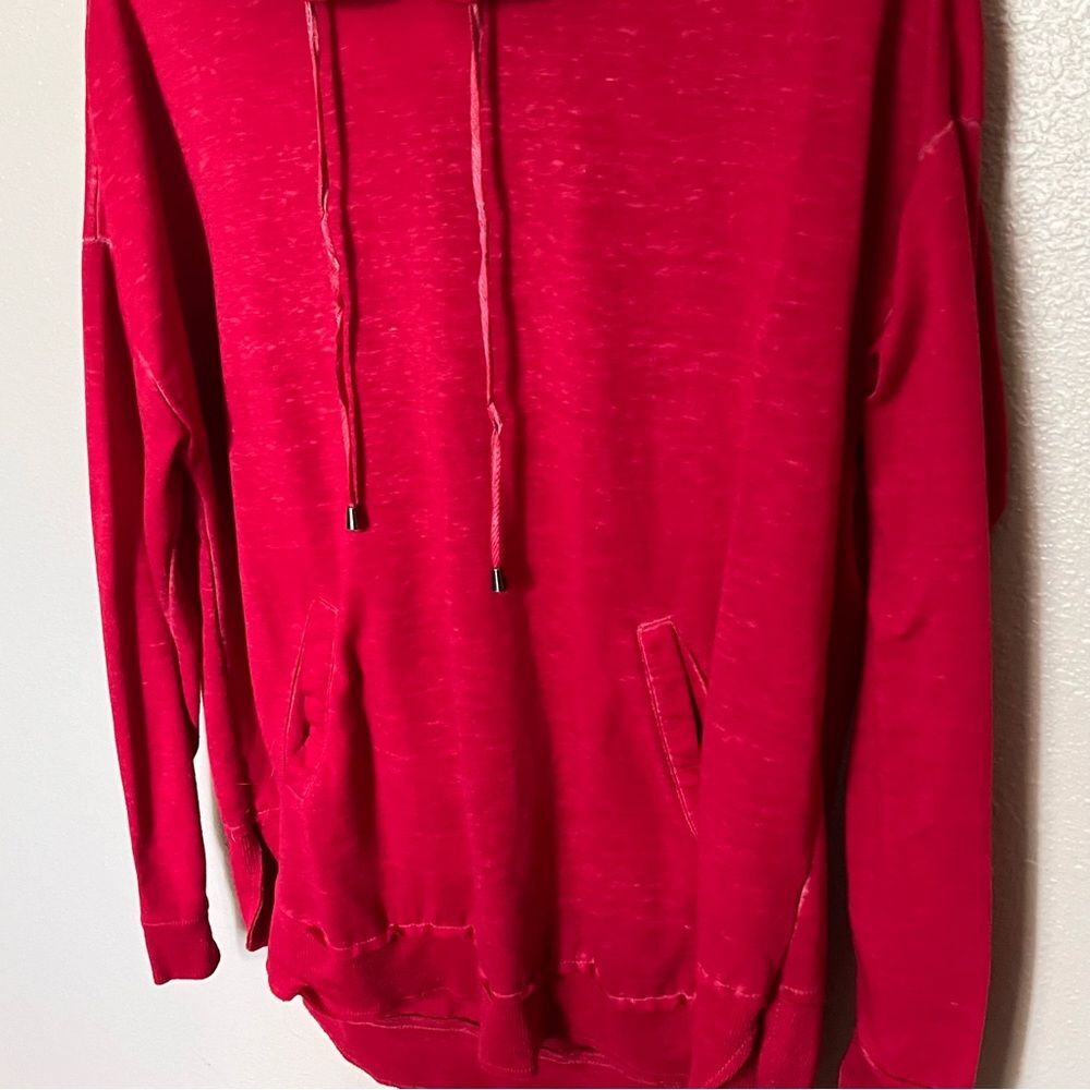 French Laundry Sweatshirt Project Red Long Sleeve Thin Hooded T-Shirt Size 1X - Picture 4 of 12